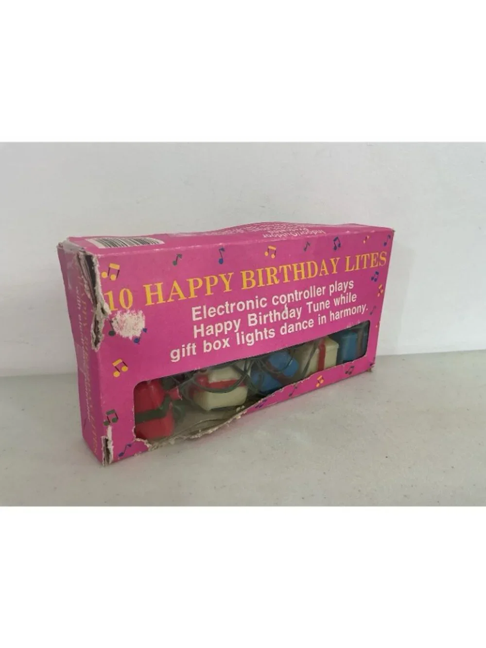 Vintage Blow Mold Happy Birthday Musical String Lights New Working
